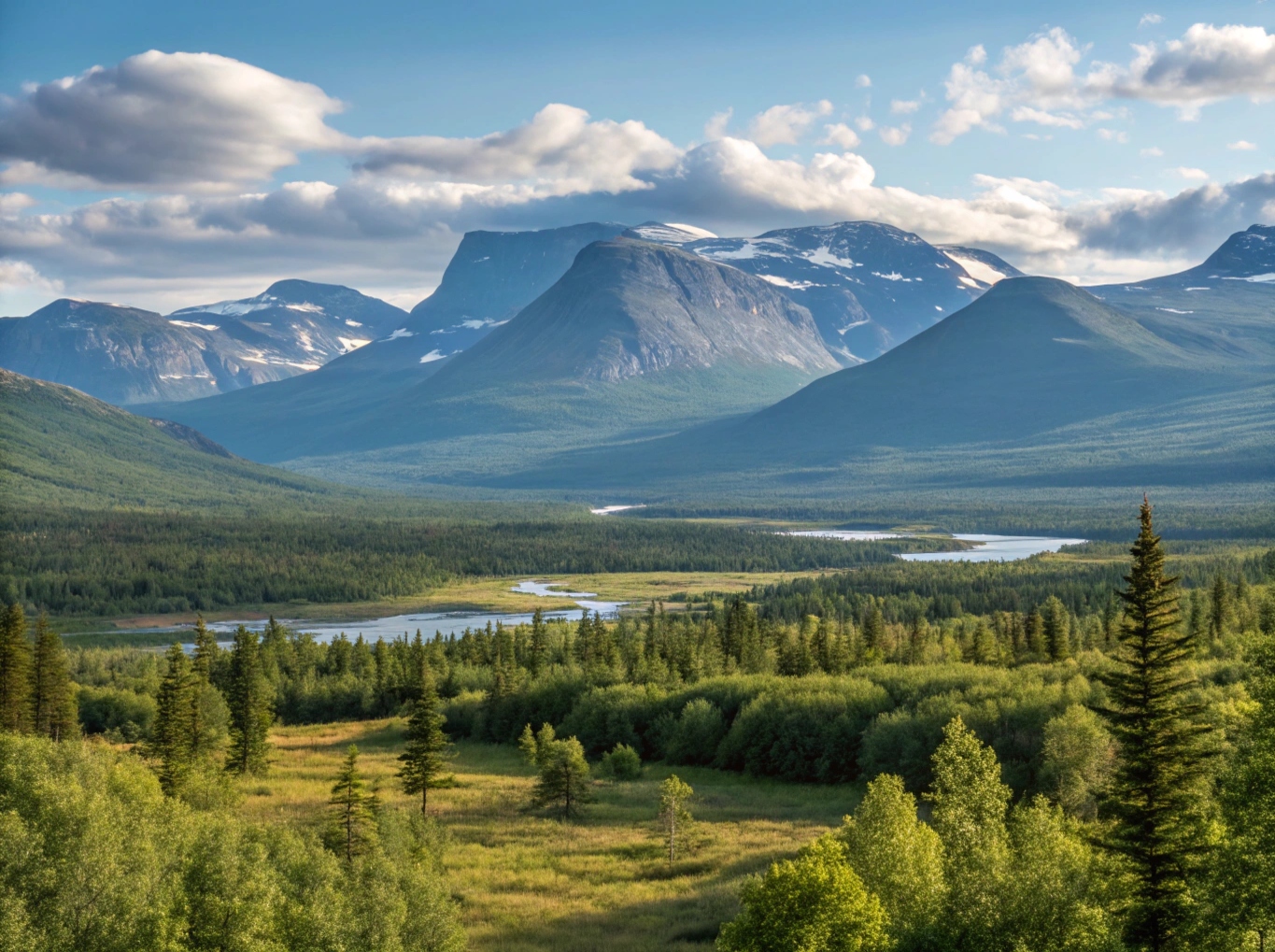 Abisko nationalpark med fjällvyer