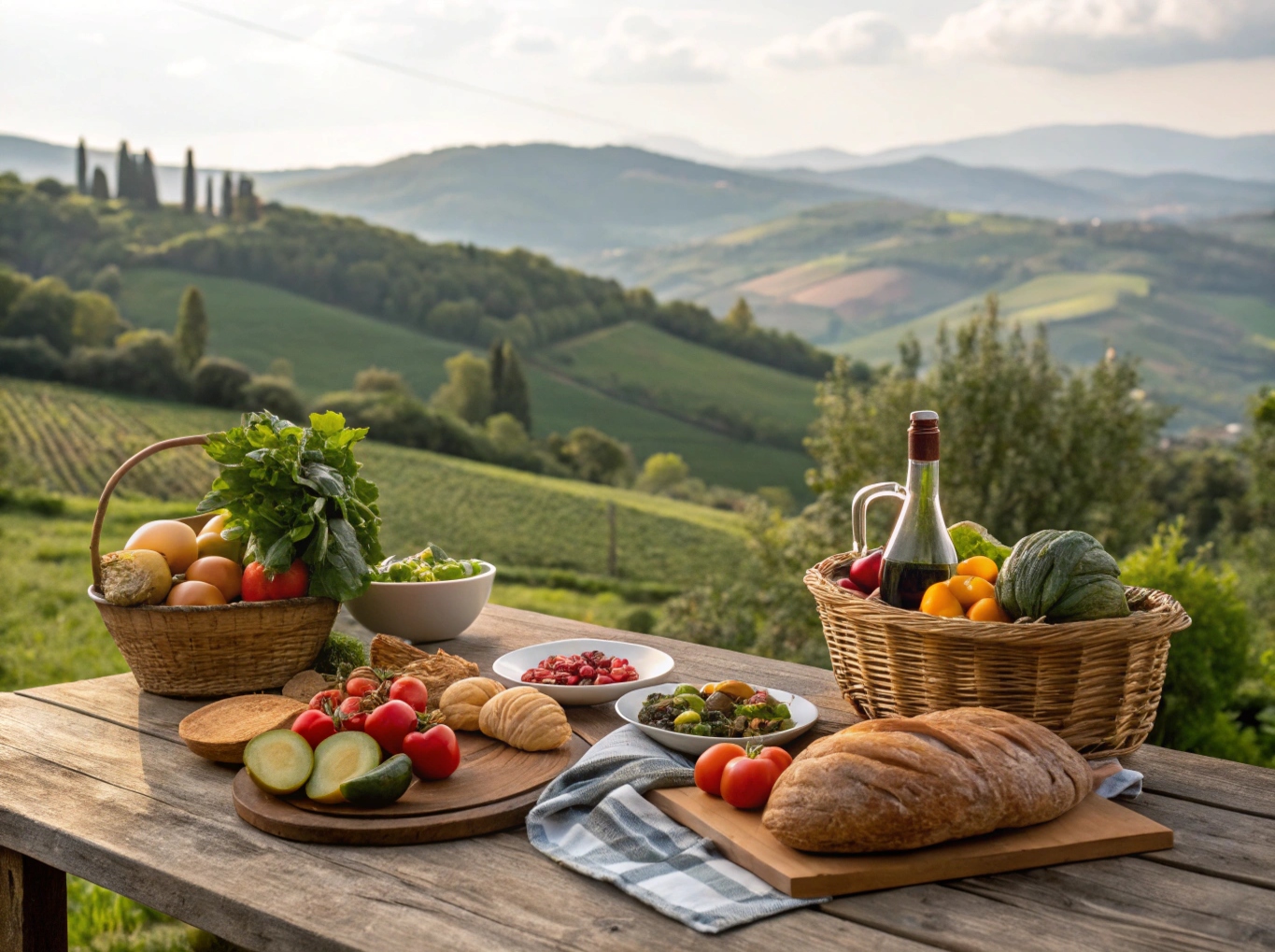 Lokalproducerad mat serverad i naturskönt läge